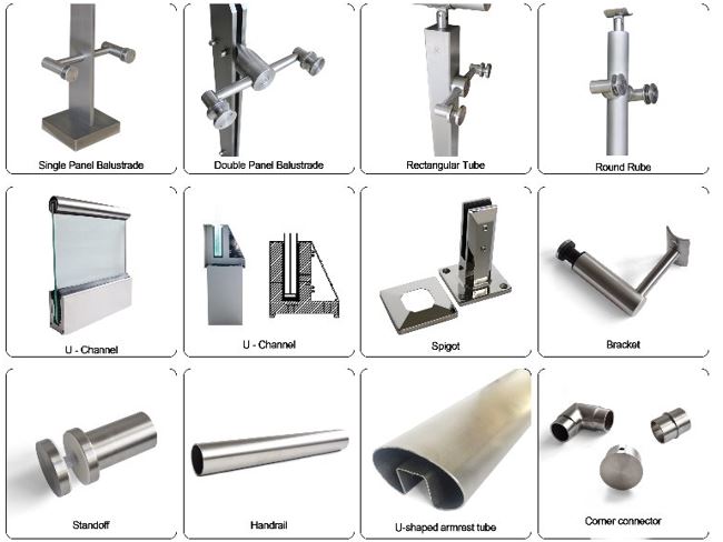 Glass stair railing systems China